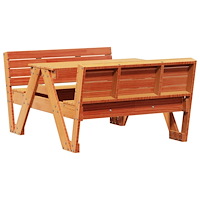 vidaXL Picknickbord för barn vaxad brun 88x122x58 cm massiv furu