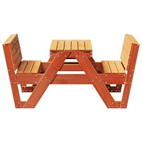 vidaXL Picknickbord för barn vaxad brun 88x122x58 cm massiv furu
