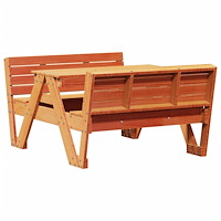 vidaXL Picknickbord för barn vaxad brun 88x122x58 cm massiv furu