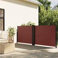 vidaXL Infällbar sidomarkis brun 140x1200 cm