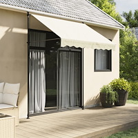 vidaXL Infällbar markis gräddvit 200x115 cm tyg och stål