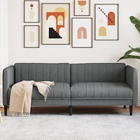 vidaXL Soffa 3-sits mörkgrå tyg