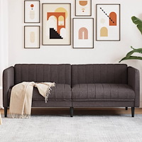 vidaXL Soffa 3-sits mörkbrun tyg