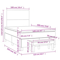 vidaXL Ramsäng med madrass blå 120x190 cm tyg
