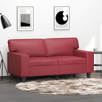 vidaXL 2-sitssoffa vinröd 120 cm fuskläder