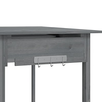 vidaXL Odlingsbänk med vask grå 110,5x45x124,5 cm massivt granträ