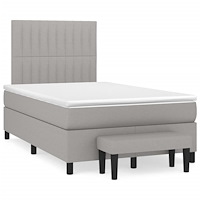 vidaXL Ramsäng med madrass ljusgrå 120x190 cm tyg
