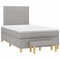 vidaXL Ramsäng med madrass ljusgrå 120x190 cm tyg