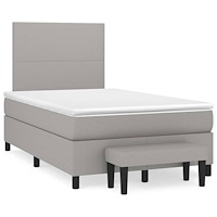 vidaXL Ramsäng med madrass ljusgrå 120x190 cm tyg