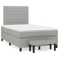 vidaXL Ramsäng med madrass ljusgrå 120x190 cm tyg