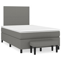 vidaXL Ramsäng med madrass mörkbrun 120x190 cm tyg