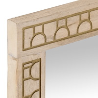 vidaXL Badrumsspegel 50x70x2,5 cm massivt mangoträ och glas