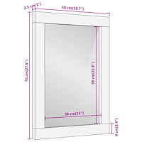 vidaXL Badrumsspegel 50x70x2,5 cm massivt mangoträ och glas