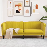 vidaXL Soffa 3-sits gul sammet