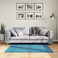 vidaXL Matta OVIEDO kort lugg turkos 120x120 cm