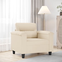 vidaXL Fåtölj beige 60 cm mikrofibertyg