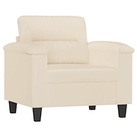 vidaXL Soffgrupp med kuddar 3 delar Beige mikrofibertyg
