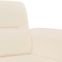 vidaXL Soffgrupp med kuddar 3 delar Beige mikrofibertyg