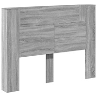 vidaXL Sänggavel med LED grå sonoma 140x16,5x103,5 cm