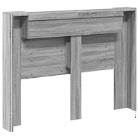 vidaXL Sänggavel med LED grå sonoma 140x16,5x103,5 cm