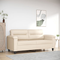 vidaXL 2-sitssoffa Beige 140 cm mikrofibertyg