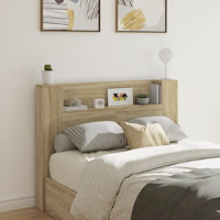 vidaXL Sänggavel med LED sonoma-ek 140x16,5x103,5 cm