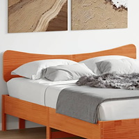 vidaXL Huvudgavel vaxbrun 150 cm massiv furu