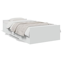 vidaXL Sängram med lådor vit 90x200 cm konstruerad trä