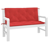 vidaXL Bänkdynor för trädgården 2st röd 120x50x7cm oxfordtyg