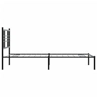 vidaXL Sängram med huvudgavel metall svart 100x190 cm