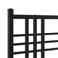 vidaXL Sängram med huvudgavel metall svart 100x190 cm