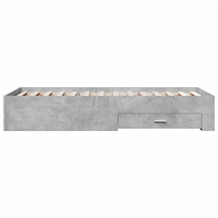 vidaXL Sängram med lådor betonggrå 90x190 cm konstruerat trä