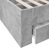 vidaXL Sängram med lådor betonggrå 90x190 cm konstruerat trä