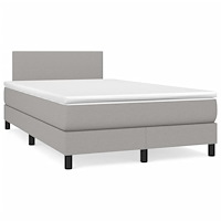 vidaXL Ramsäng med madrass ljusgrå 120x190 cm tyg