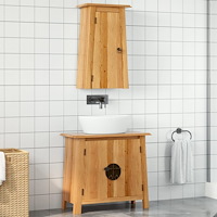 vidaXL Badrumsmöbler 2 delar massiv furu