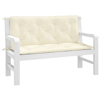 vidaXL Bänkdynor för trädgården 2st gräddvit 120x50x7cm oxfordtyg