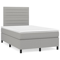 vidaXL Ramsäng med madrass ljusgrå 120x190 cm tyg
