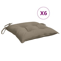 vidaXL Palldynor 6 st taupe 50x50x7 cm oxfordtyg