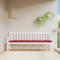 vidaXL Bänkdyna för trädgården vinröd 200x50x7 cm oxfordtyg