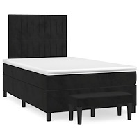 vidaXL Ramsäng med madrass svart 120x190 cm sammet