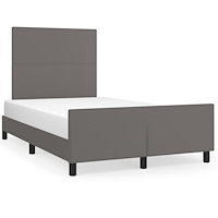 vidaXL sängram utan madrass grå 120x190 cm konstläder
