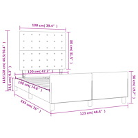 vidaXL sängram utan madrass ljusgrå 120x190 cm tyg