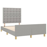 vidaXL sängram utan madrass ljusgrå 120x190 cm tyg