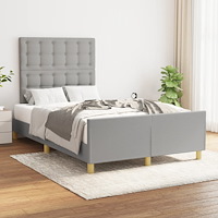 vidaXL sängram utan madrass ljusgrå 120x190 cm tyg