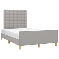 vidaXL sängram utan madrass ljusgrå 120x190 cm tyg