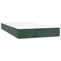 vidaXL Ramsäng med madrass mörkgrön 120x190 cm sammet