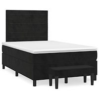 vidaXL Ramsäng med madrass svart 120x190 cm sammet