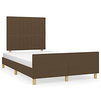 vidaXL sängram utan madrass mörkbrun 120x190 cm tyg
