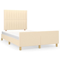 vidaXL sängram utan madrass gräddvit 120x190 cm tyg