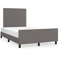 vidaXL sängram utan madrass grå 120x190 cm konstläder